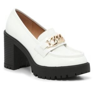 NIB Steve Madden White Nakos Chunky Platform Loafer Women’s Size 10